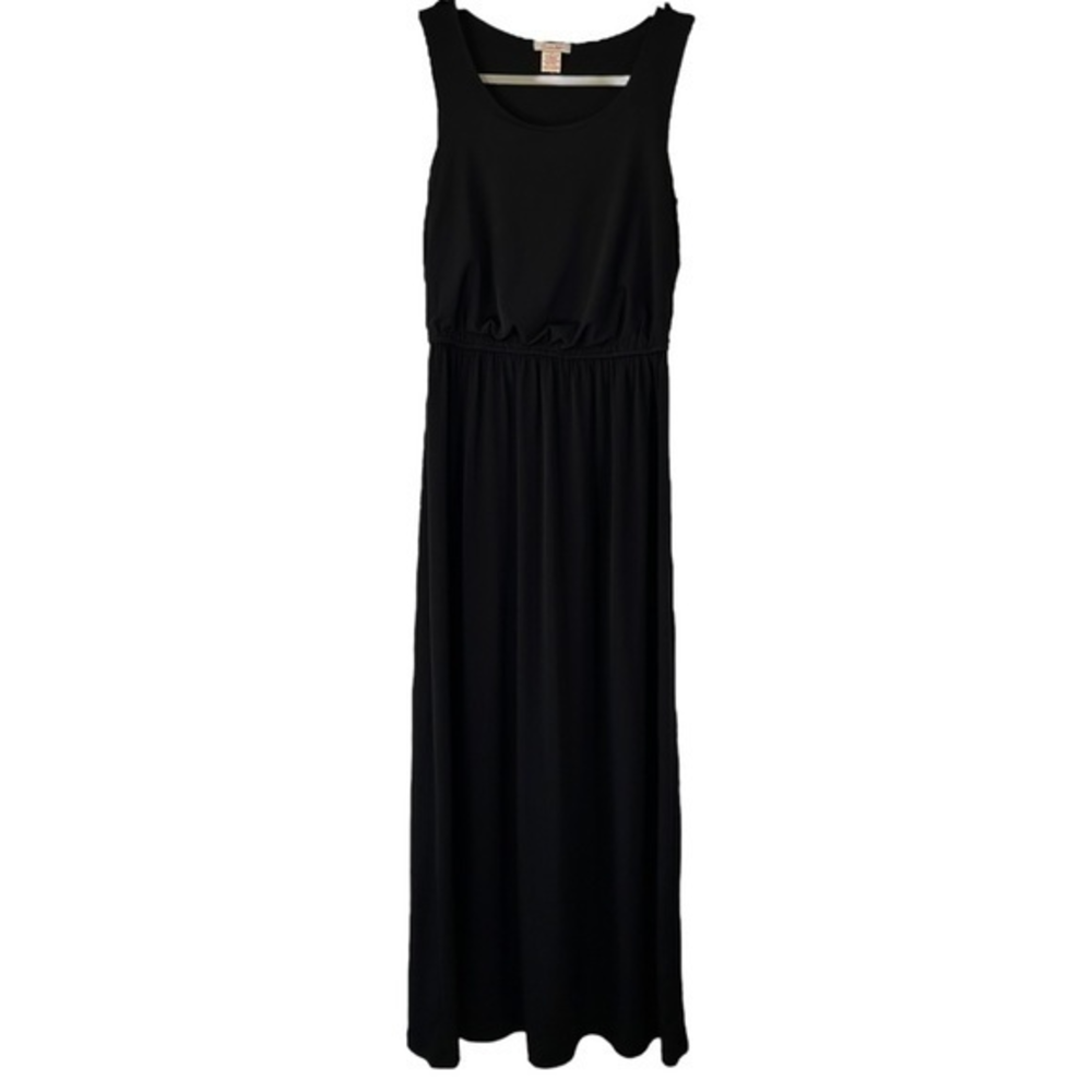 Candalite Women’s Black Sleeveless Maxi Dress with Elastic‎ Waist   Sz S